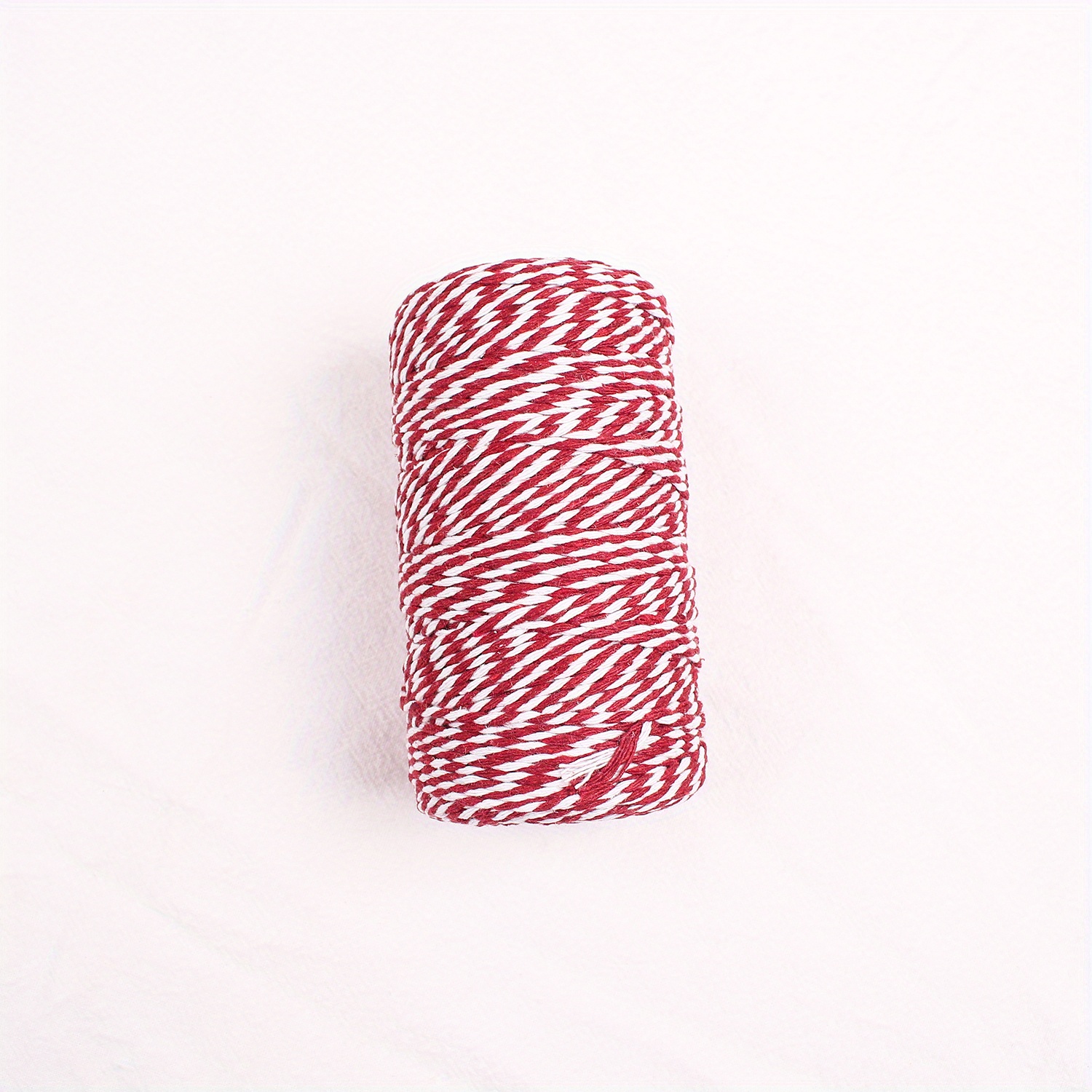 Image of Red And White Dual-tone Rope Knitting Colored Rope Christmas Party Gift Wrapping Bundling Rope Tag Rope 2mm/0.07in X 100m/109.36yd