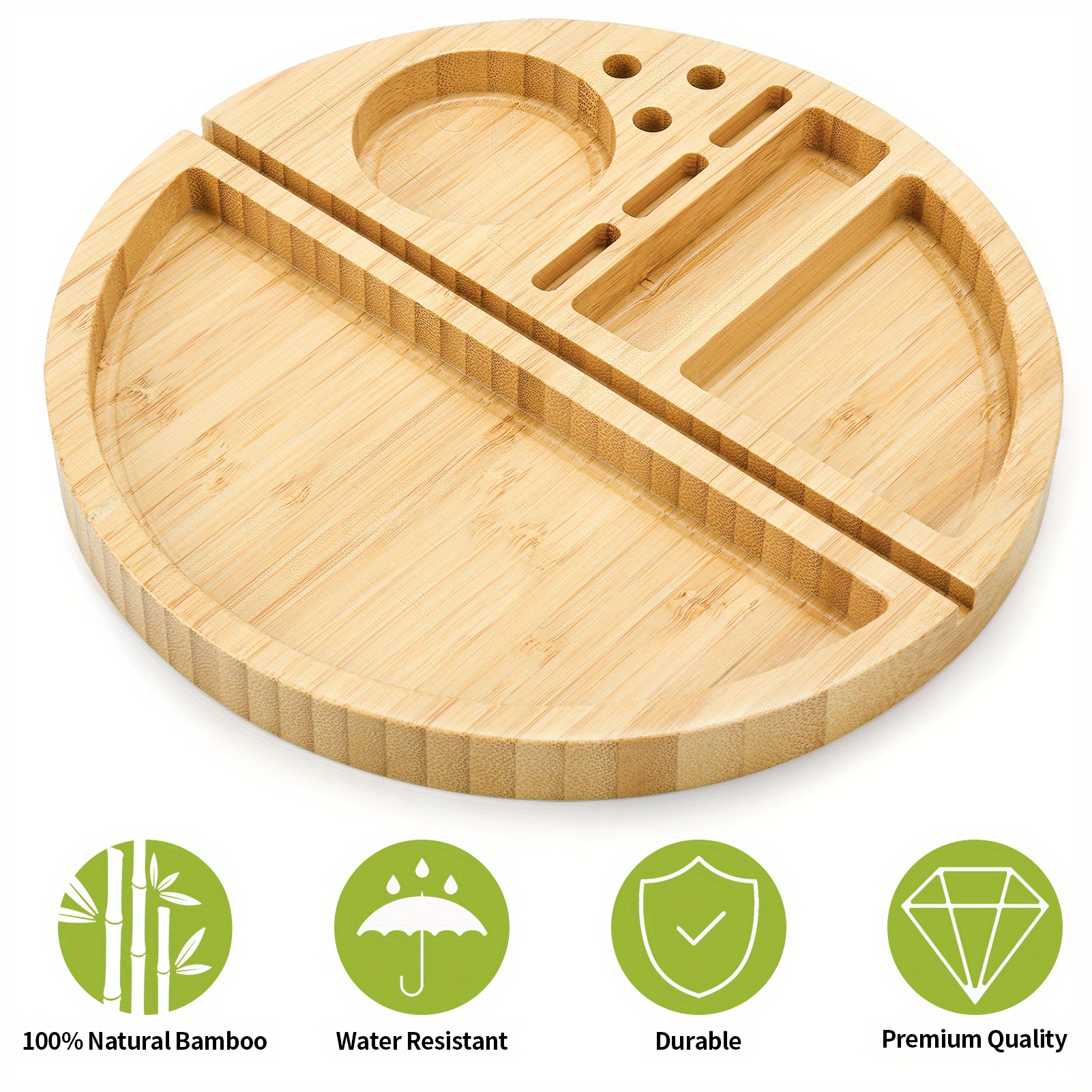 Rolling Tray Natural Bamboo Rolling Tray Durable Large Smoke - Temu