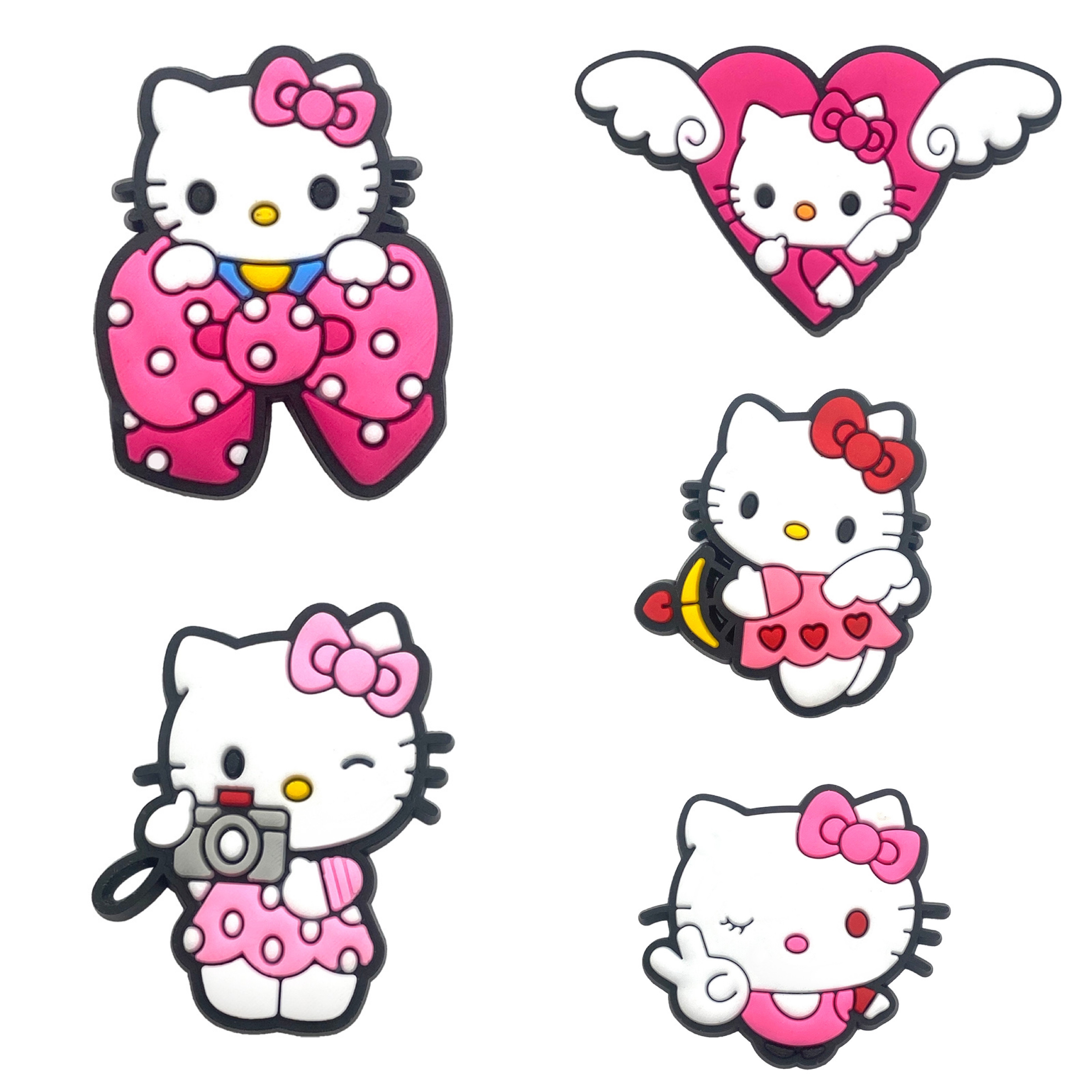 10pcs Hello Kitty Shoe Decoration Charms PVC Cute Clog Pins Shoe Bracelet Wristband Birthday Party Favors Supplies Gifts,Temu