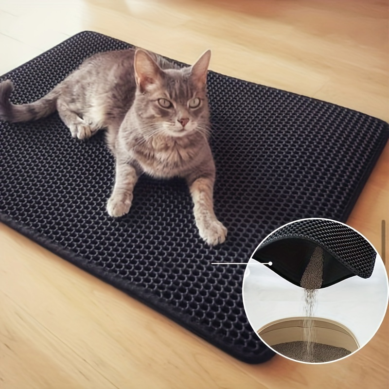 Doppelschichtige Katzenstreu-Auffangmatte, Rutschfeste, Waschbare Katzenreinigungsmatte Für Die Katzentoilette Von Haustieren 0