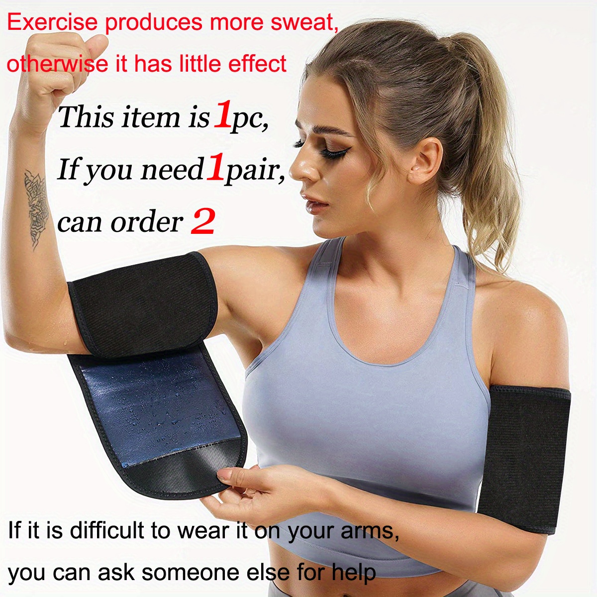 1pair Unisex Sports Fitness Arm Sleeves, Sauna Sweatband For Slimming Arms, Arm  Shaper, Arm Slimmer, At-home Arm Workout Equipment