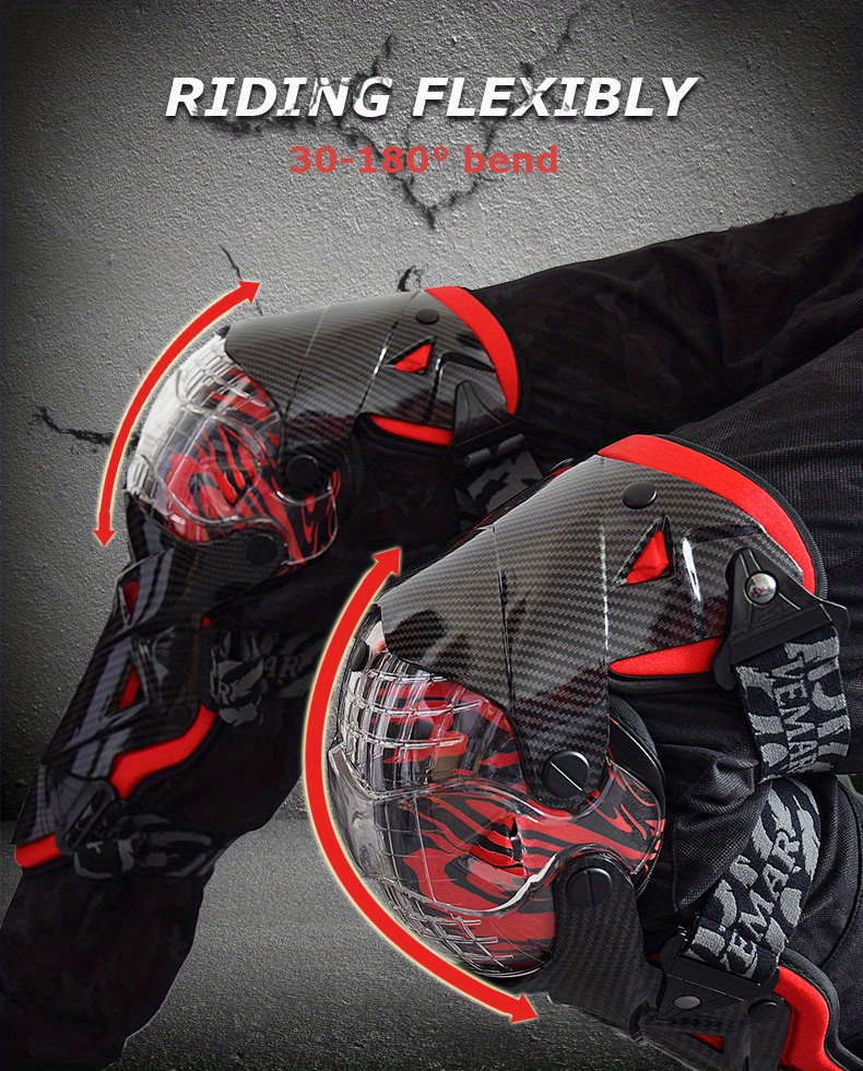 Ginocchiere Moto Gomito Pads Fibra di carbonio Motocross Racing Ingranaggi  protettivi Moto Protector Protezioni Ginocchio + gomito Protezioni Tamponi  protettivi