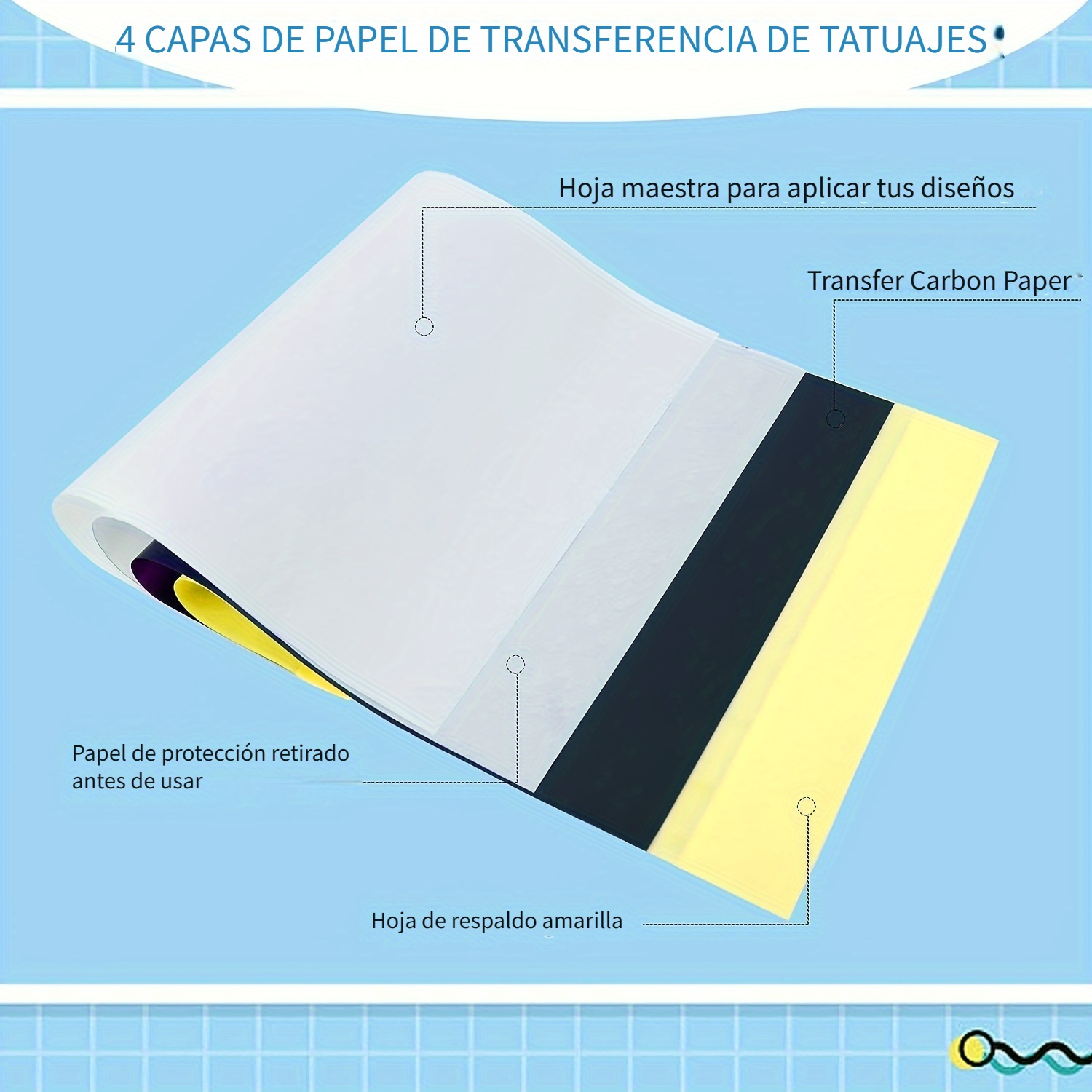 Papel de transferencia de Tattoo de A4 Tamaño plantilla térmica Copeador de  carbono Espíritu Papel de trazado de galería de símbolos - China Papel de  transferencia de tatuajes y térmico precio