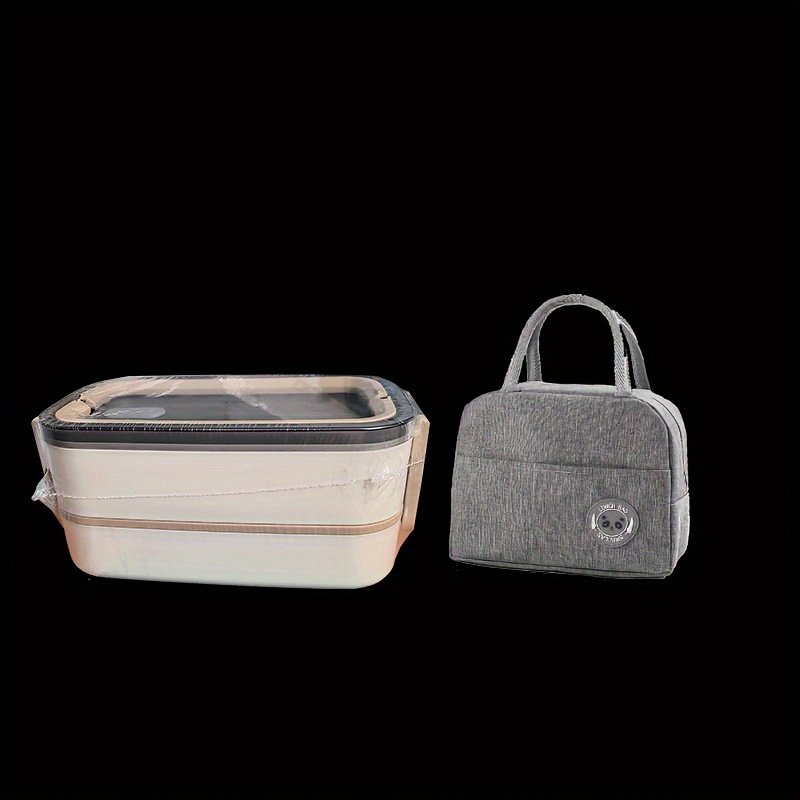Portable Microwavable Lunch Box With Cutlery And Insulated Bag For Office  Workers And Students 2pcs/set