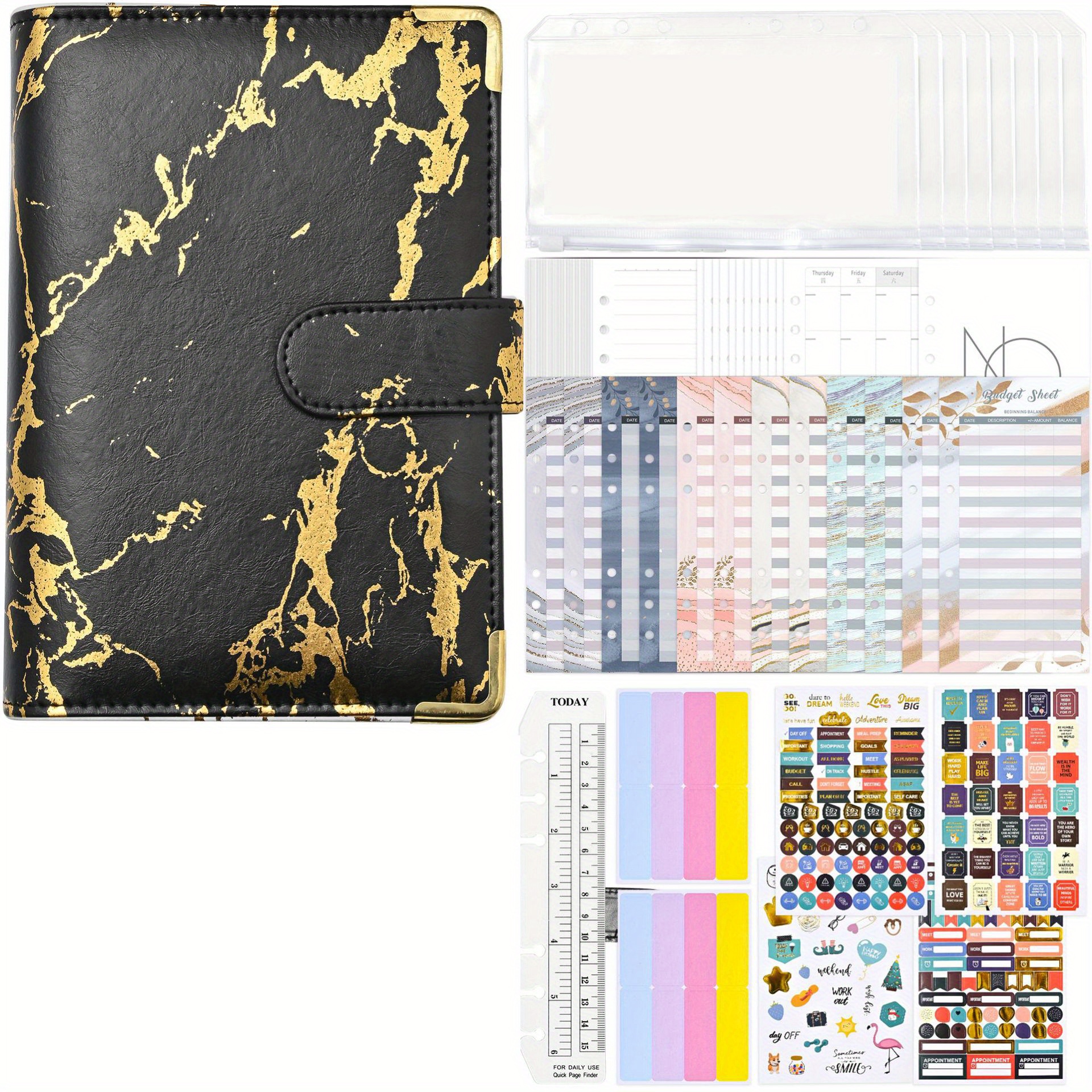 A7 Ensemble De Classeur Laser Couleur Budget Card Planner, Classeur De  Cahier En Cuir PU, Organisateur D'argent Mini Portefeuille À 6 Anneaux  Holographique Porte-monnaie Porte-monnaie Budget Planner Avec Enveloppes À  Fermeture Éclair