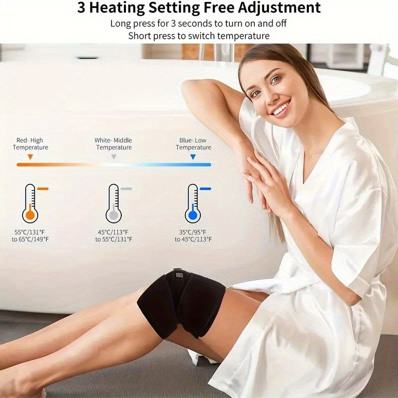 electric heating care for knee protection tool infrared heating relax knee joint and rehabilitation in arthritis joint exercise health care and protective belt heated knee brace wrap support thanksgiving gift for dad mom details 5