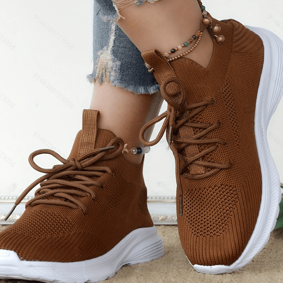 The Hightop Sneaker in Woven Brown Leather