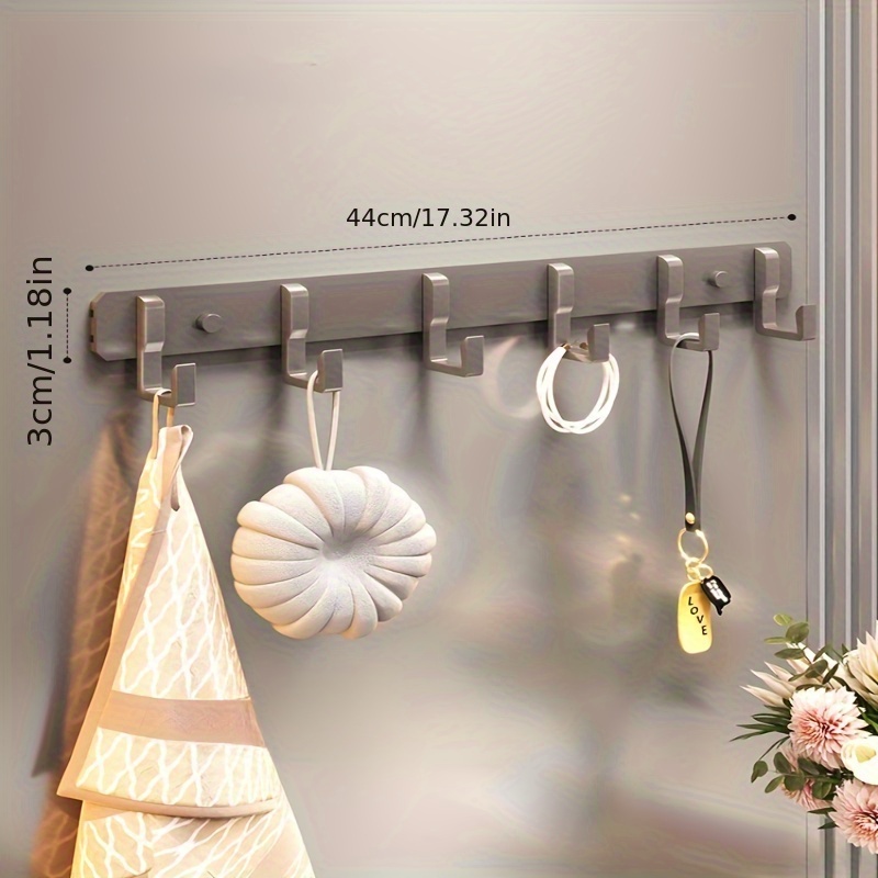 Hole-free Gray Hook Row Hook Wall Hanging Alumimum Bathroom Entrance ...