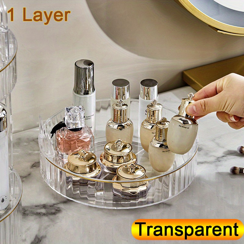 Organizador de maquillaje giratorio de 3 niveles, organizador de perfumes  de gran capacidad, organizadores de maquillaje transparentes y organizador