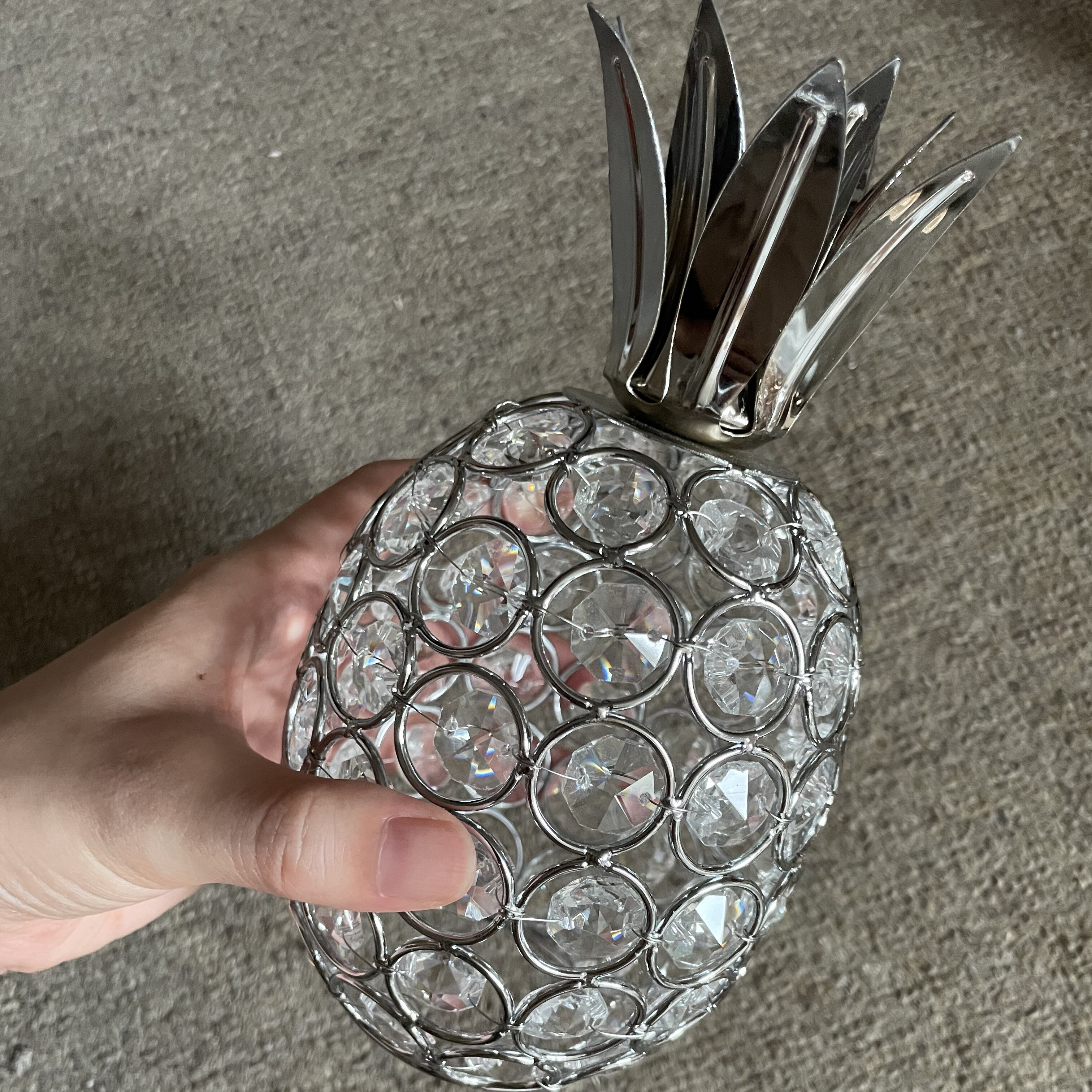 Golden Crystal Pineapple Ornament Artificial Fruit Figurine - Temu