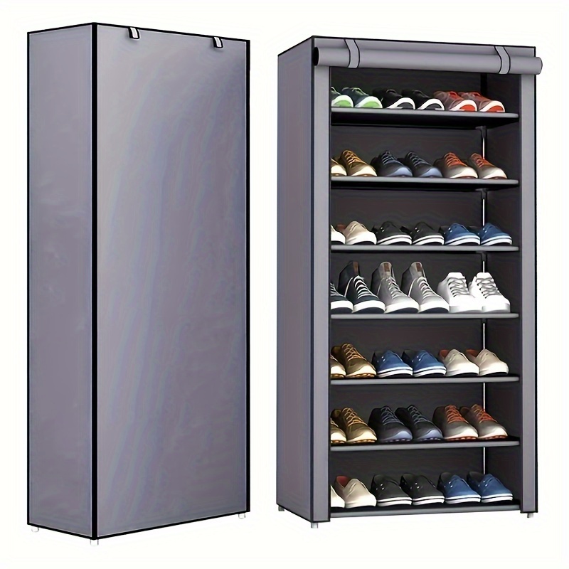 7 tier Foldable Dust Cover Shoe Cabinet Durable Large Shoe - Temu