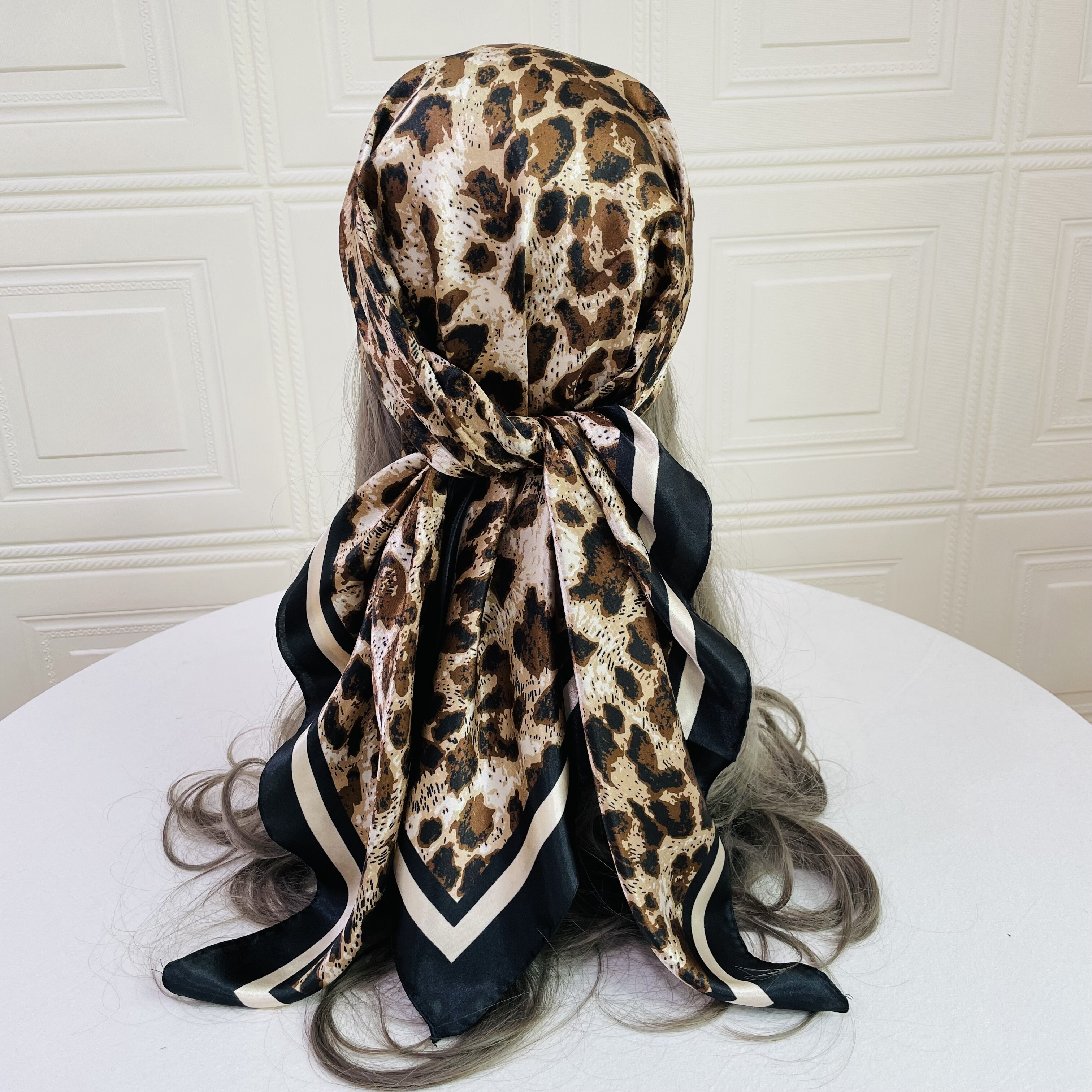 2023 Animals Print 100% Mulberry Silk Scarf Bandanna Necktie Turban  Hairband 21"