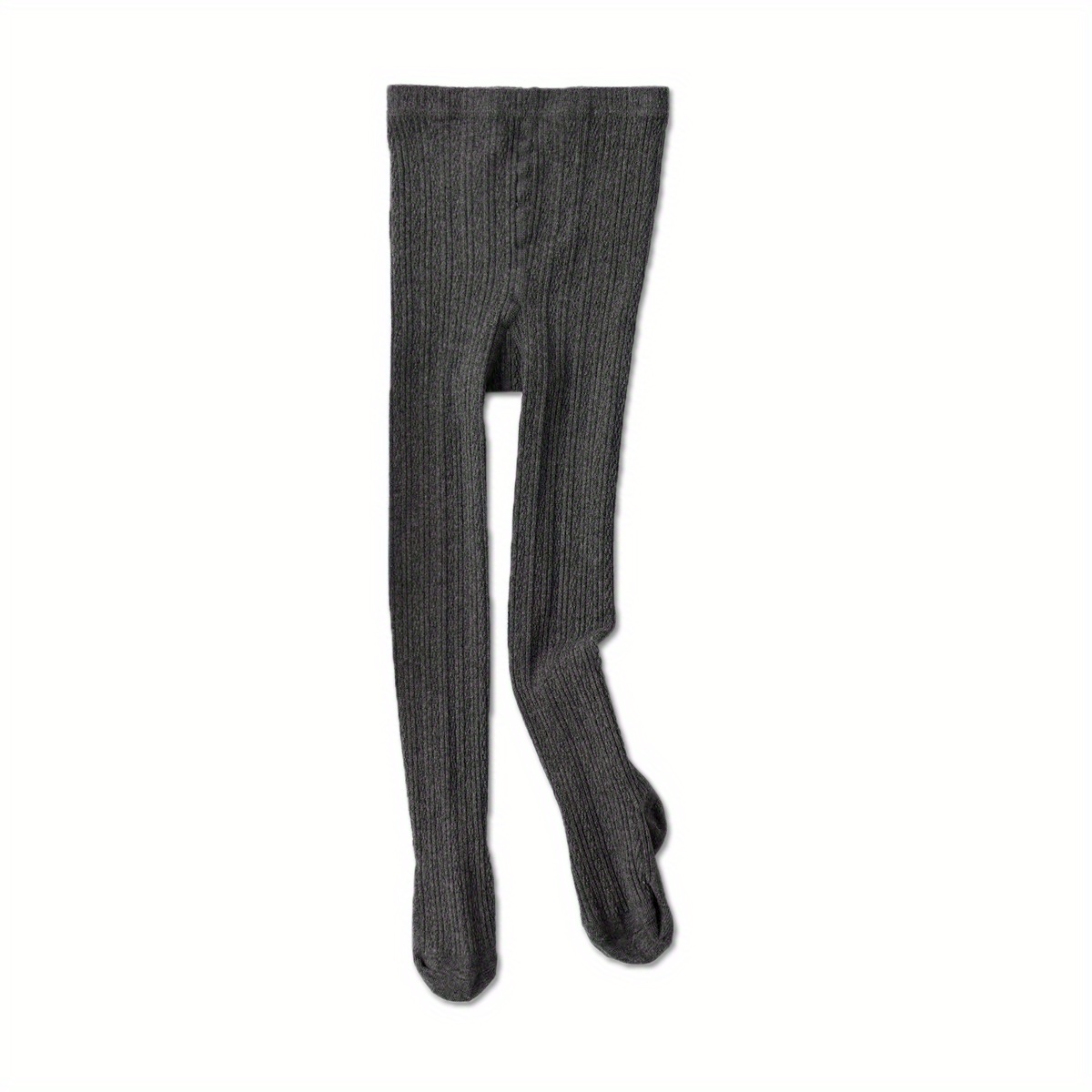 Plain Knitted Tights For Girls - Black