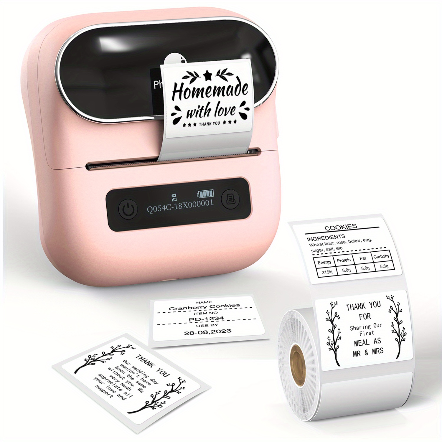 Phomemo M110 Label Makers, Thermal Mini Inkless Sticker Barcode Label  Printer with Bluetooth for Address, Mailing, File Folder Labels Use for
