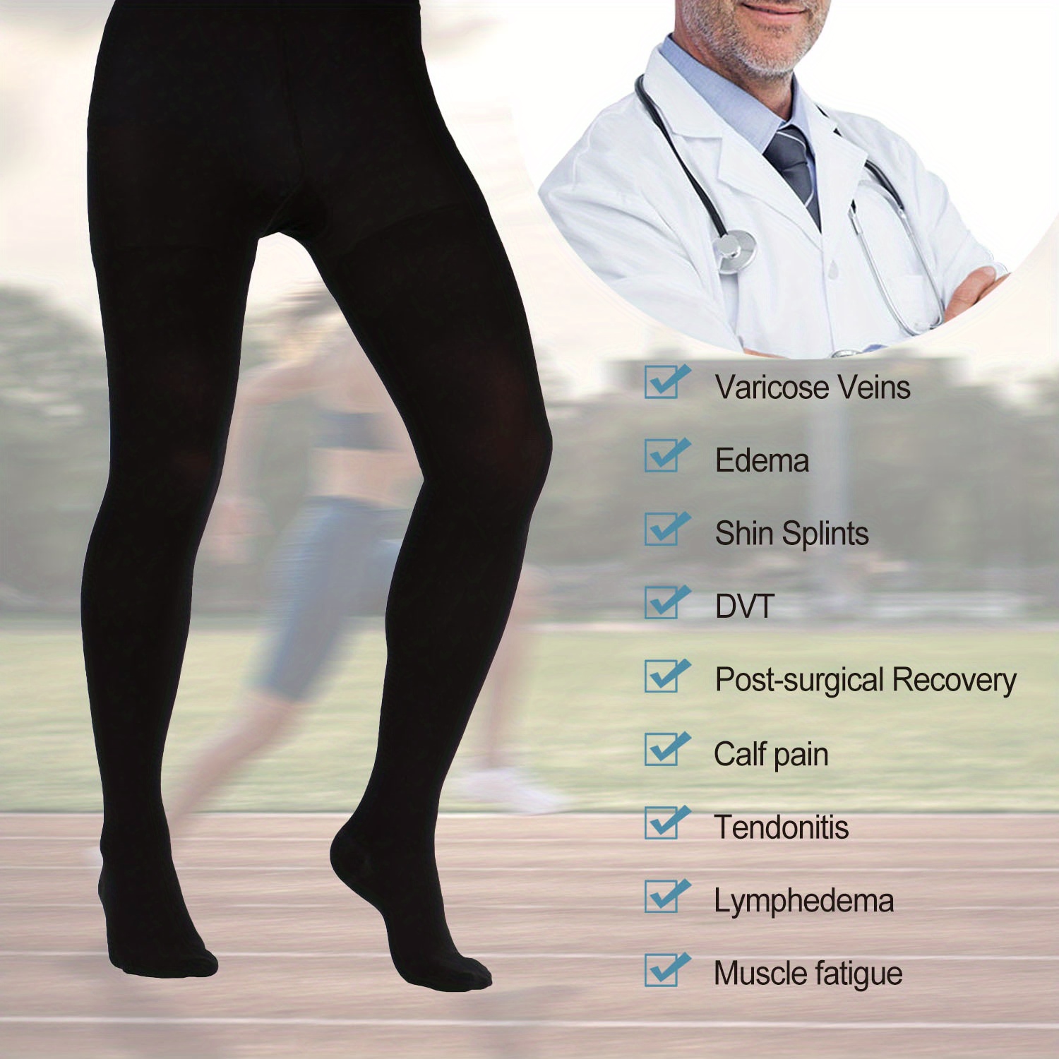 20-30mmhg Women Medical Compression Pantyhose Stockings Varicose