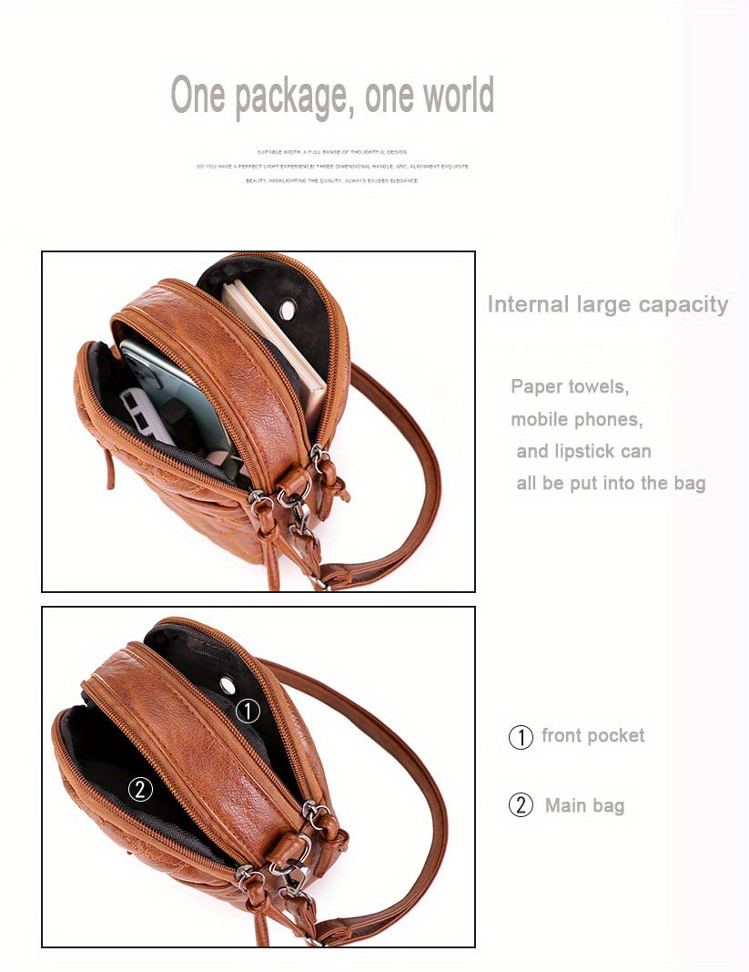 Mobile Phone Bag Women's Messenger Bag New Fashion Texture Single