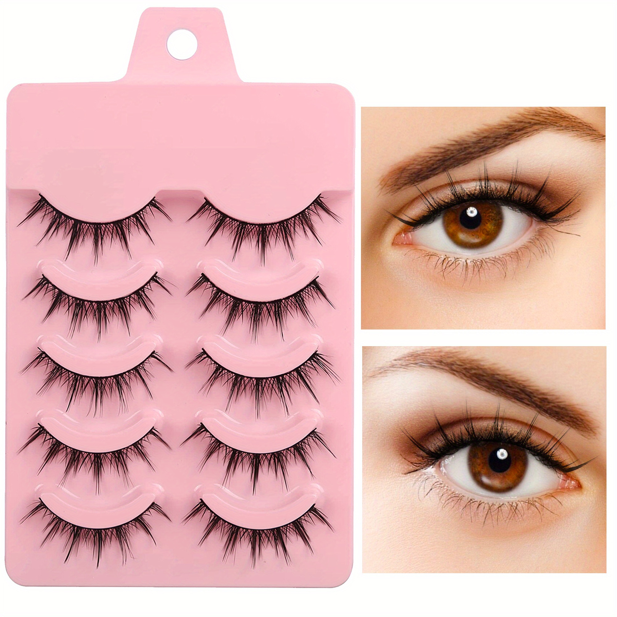 False Eyelashes 10 Pairs Manga Lashes Japanese Style Anime Thick Cosplay  Lashes Natural Look 16MM Spiky 8D Wispy Faux Mink Lashes Full Strip Doll