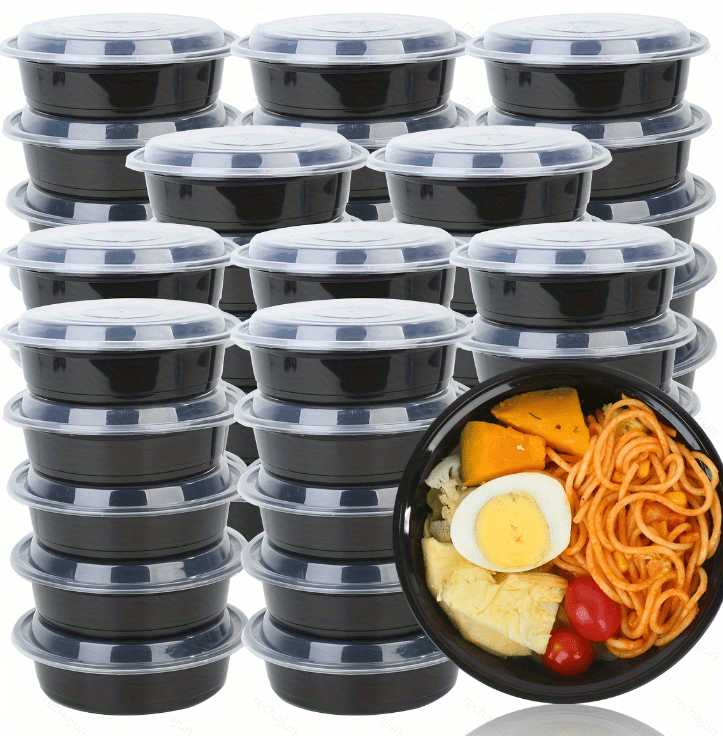 OTOR 12oz Meal Prep Food Container Sets with Airtight Deli Container Lids  Bento box Lunch boxes take away 40 Sets food storage Two-color process