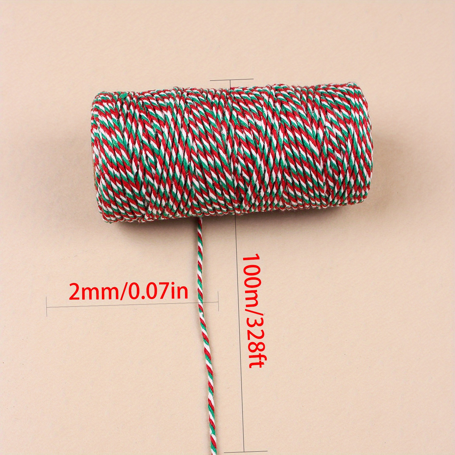 Tri color Cotton Rope Christmas Cotton Twine String Rope - Temu