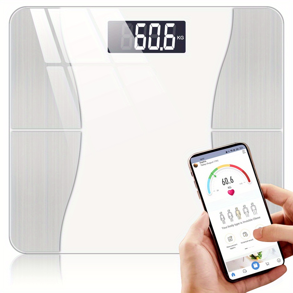 400lbs Smart Body Fat Weight Scale For Body Composition Monitors, Digital  Wireless Bathroom Scale For Bmi Fat Water Muscle Sync App, Bathroom Tools -  Temu