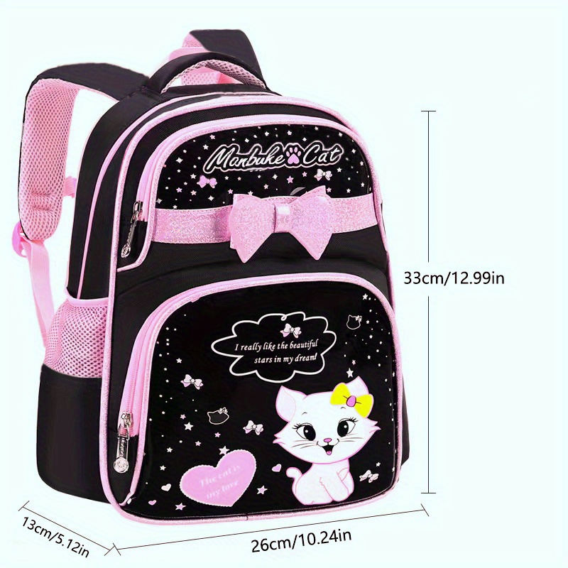 adorables mochilas gato dibujos animados rosa negro Temu Peru - Main Image