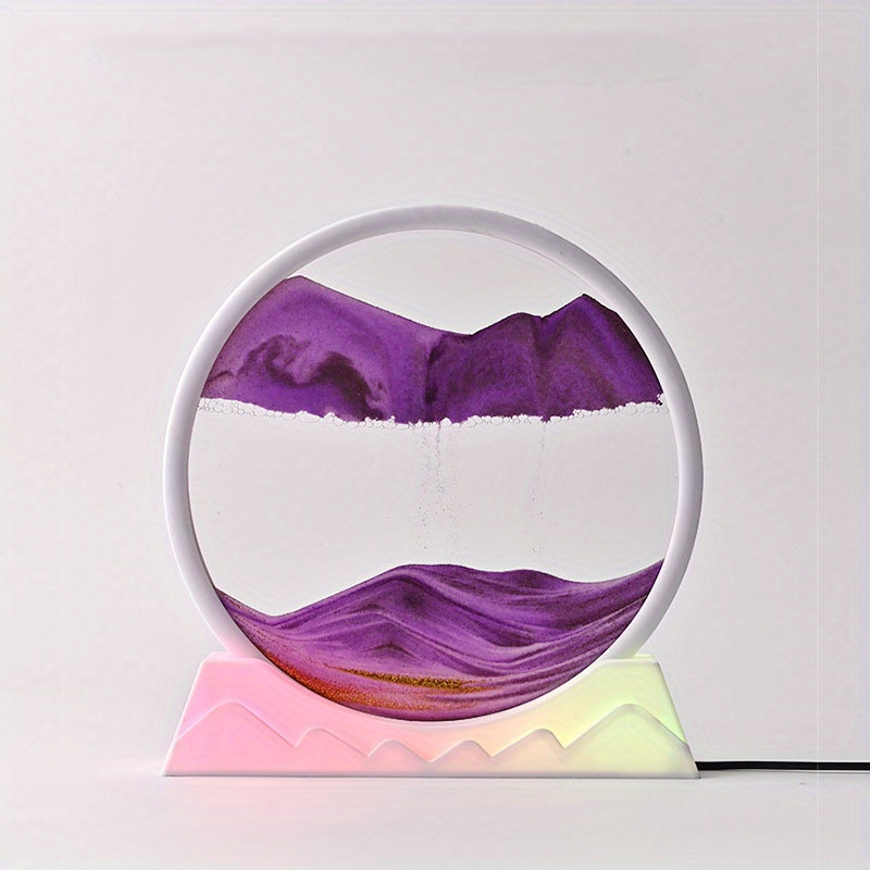 SJH Image d'art de Sable Mobile 3D Art de Sable Liquid Motion Decor Lampe  Affichage de Mouvement Cadre de Paysage de mer et de Sable avec lumière LED  Images de Sable Mobiles