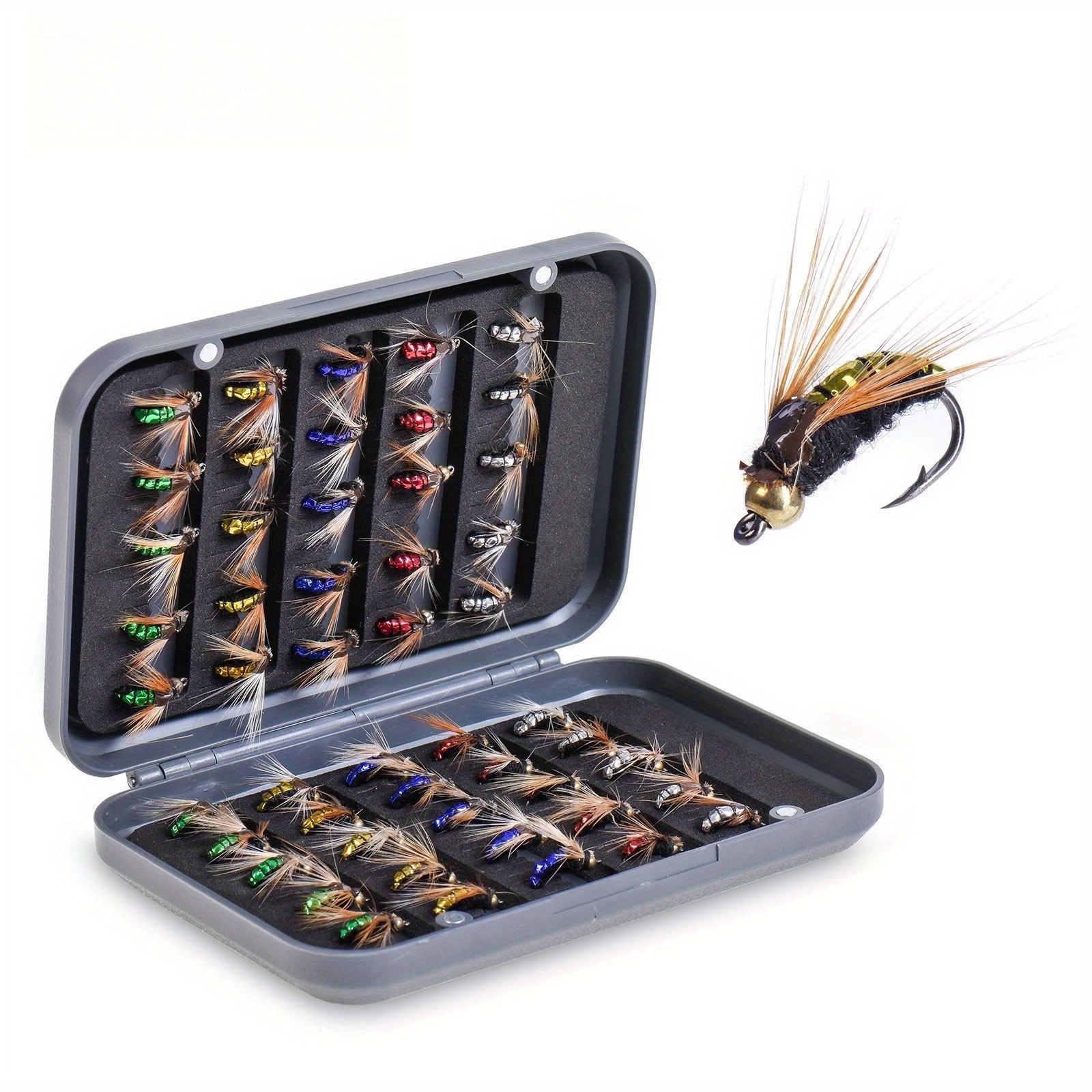 Mixed Color Flies Bait Hook Imitation Insect Lure Single - Temu Canada