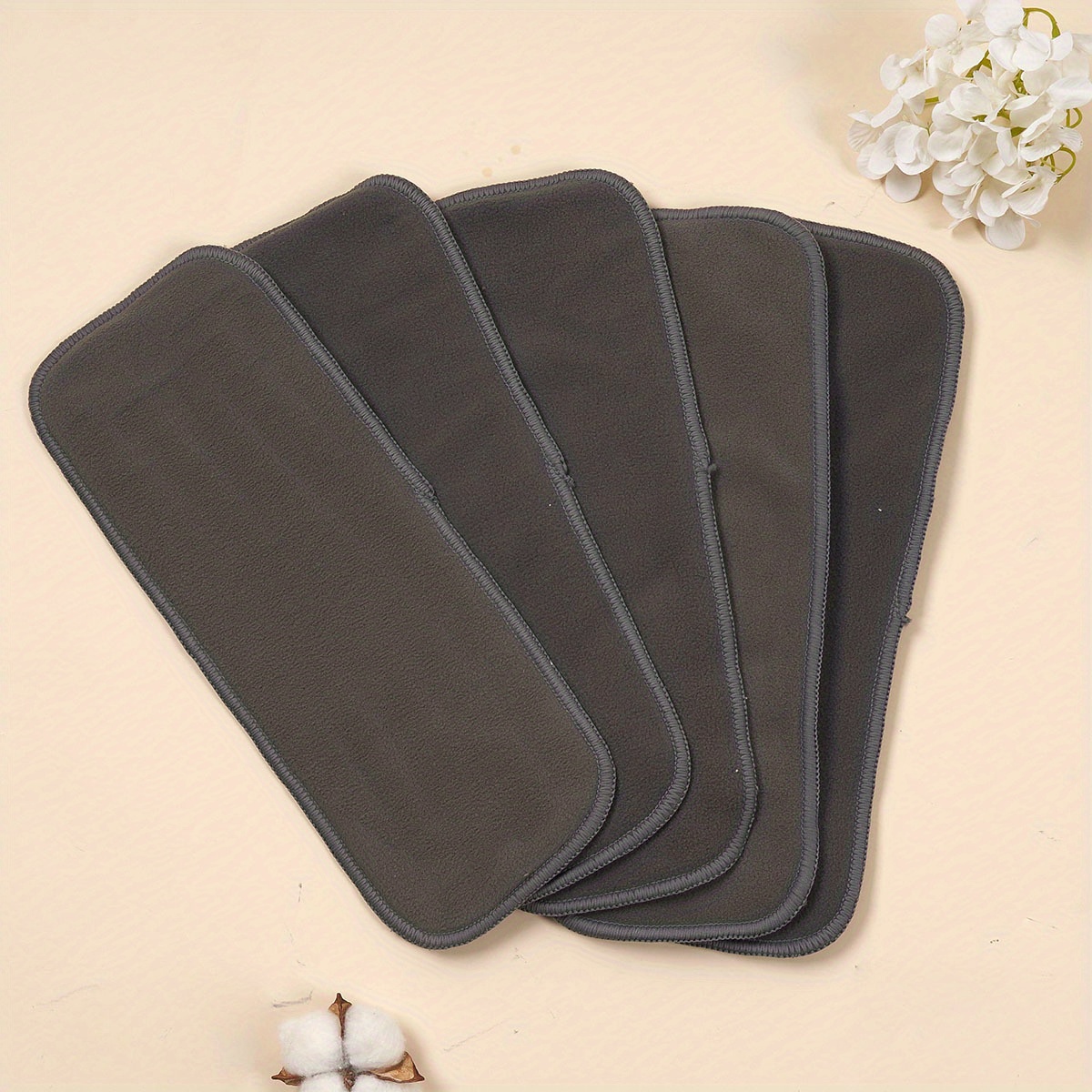 5pcs/set Bamboo Charcoal Insert Baby Nappies 2 Layers Bamboo Charcoal+2 Layers Microfiber Liner Nappy Diaper Insert For Baby Cloth Diaper Nappy