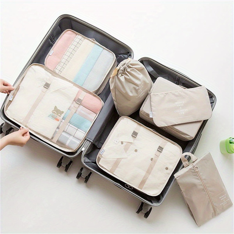 6 bolsas de almacenamiento de viaje para ropa, cajas de embalaje, bolsa  organizadora de equipaje.), packing001Yellow smile