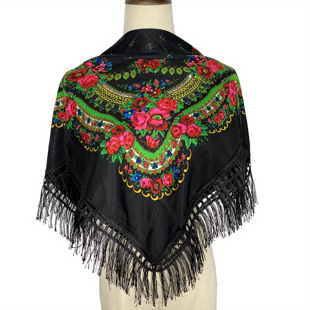Image of 90*90cm Luxury Women's Traditional Scarf, Party Shawl, Travel Headscarf, Autumn/winter Warm Windproof Neck Warmer