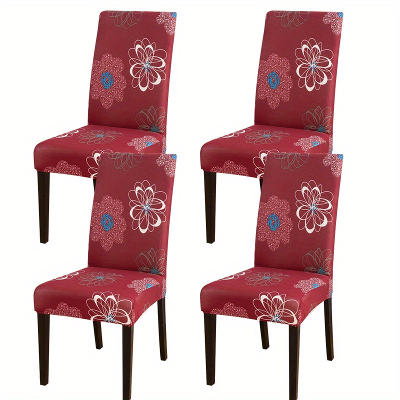 Set de 6 fundas sillas rojas combinadas - Todo fundas y textiles