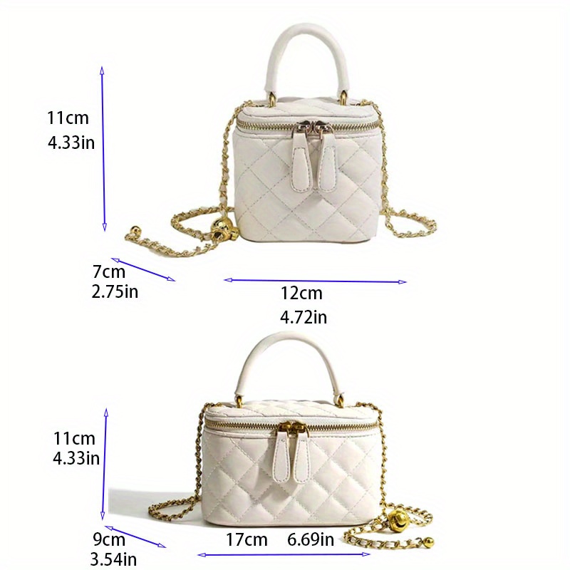 Box Bags Fashion Women Long Chains Shoulder Square Box Purse And