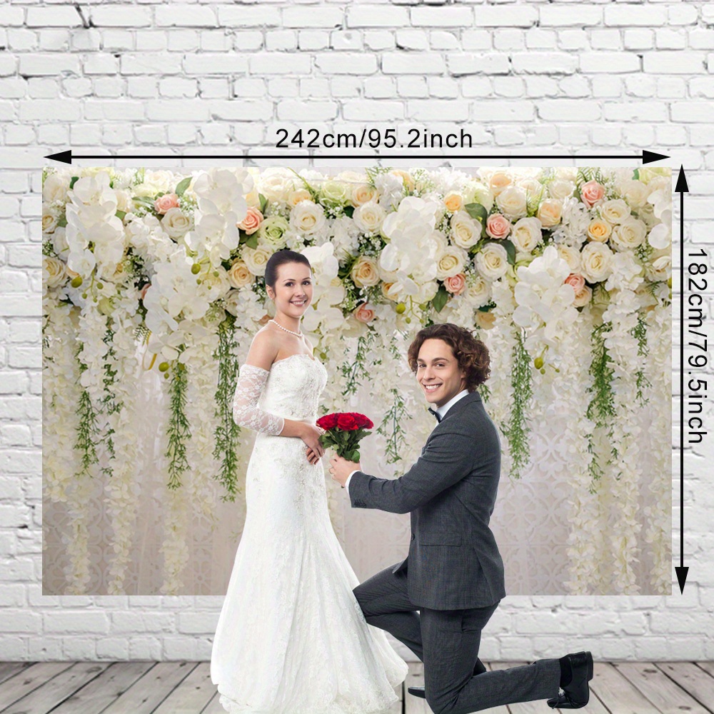 Bridal Shower Wall Backdrop White Green Wisteria Rose Temu