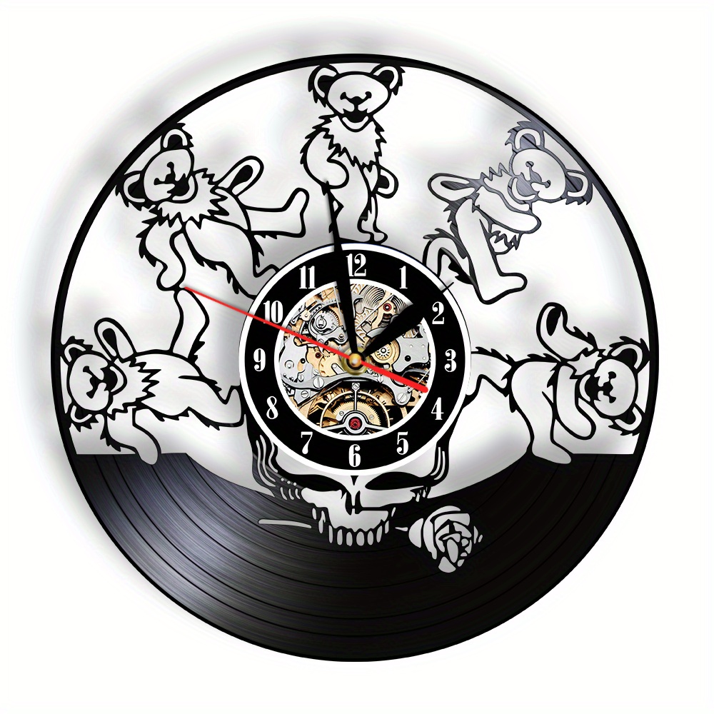 1pc Vinyl Record Wall Clock, Silent Non Ticking Wall Clock, Rock Band Wall  Art Decor Clock, Halloween Home Decor