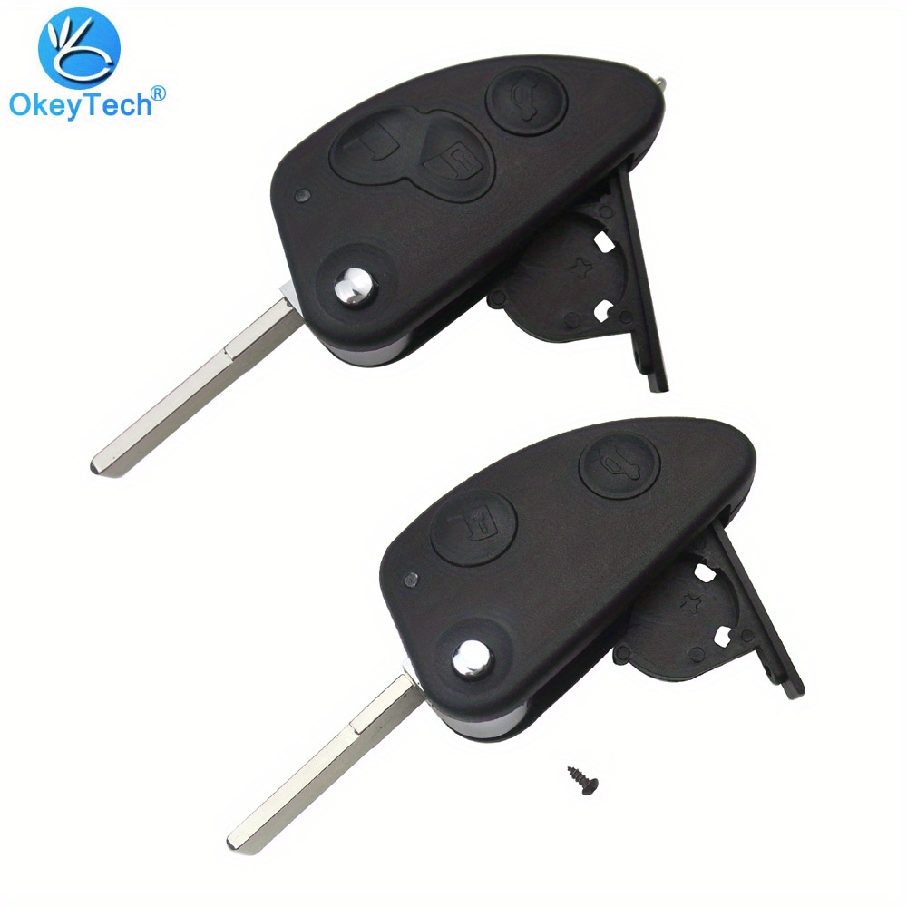Okeytech 2/3 Buttons Flip Folding Remote Control Car Key Shell Cover Case  For Alfa Romeo 147 156 166 GT Key Fob SIP22 Uncut Blade