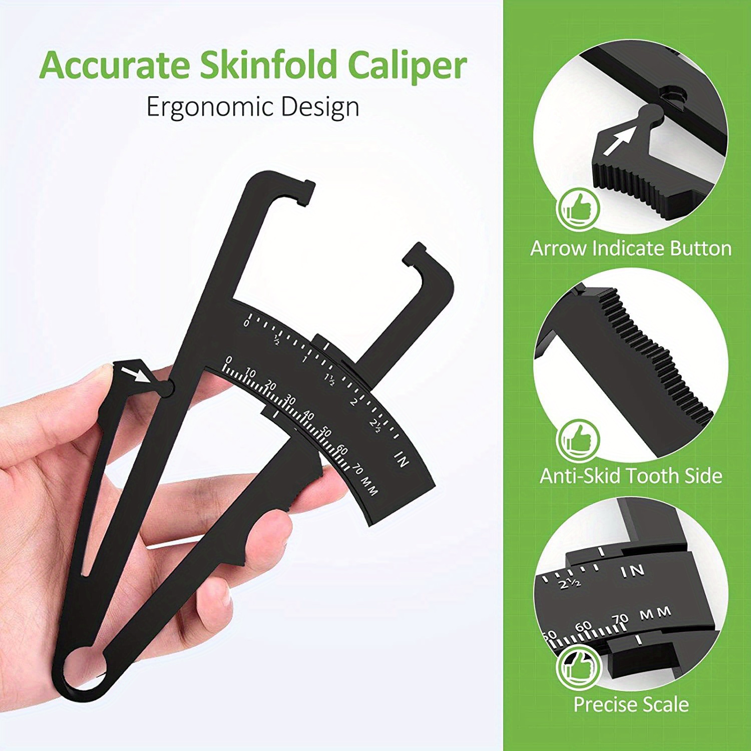 Fat Clip Fat Caliper Skinfold Thickness Gauge Body Fat Measuring