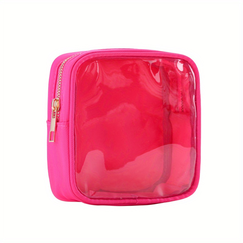 Clear Mini Makeup Bag For Purse, Small Nylon & Pvc Cosmetic Travel Bag  Toiletry Bag With Zipper, Preppy Makeup Travel Bag Coin Purse For Women Men  Girls - Temu