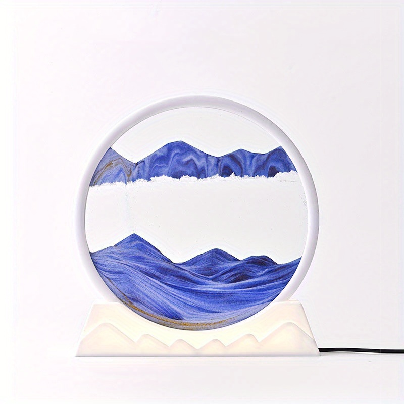 SJH Image d'art de Sable Mobile 3D Art de Sable Liquid Motion Decor Lampe  Affichage de Mouvement Cadre de Paysage de mer et de Sable avec lumière LED  Images de Sable Mobiles