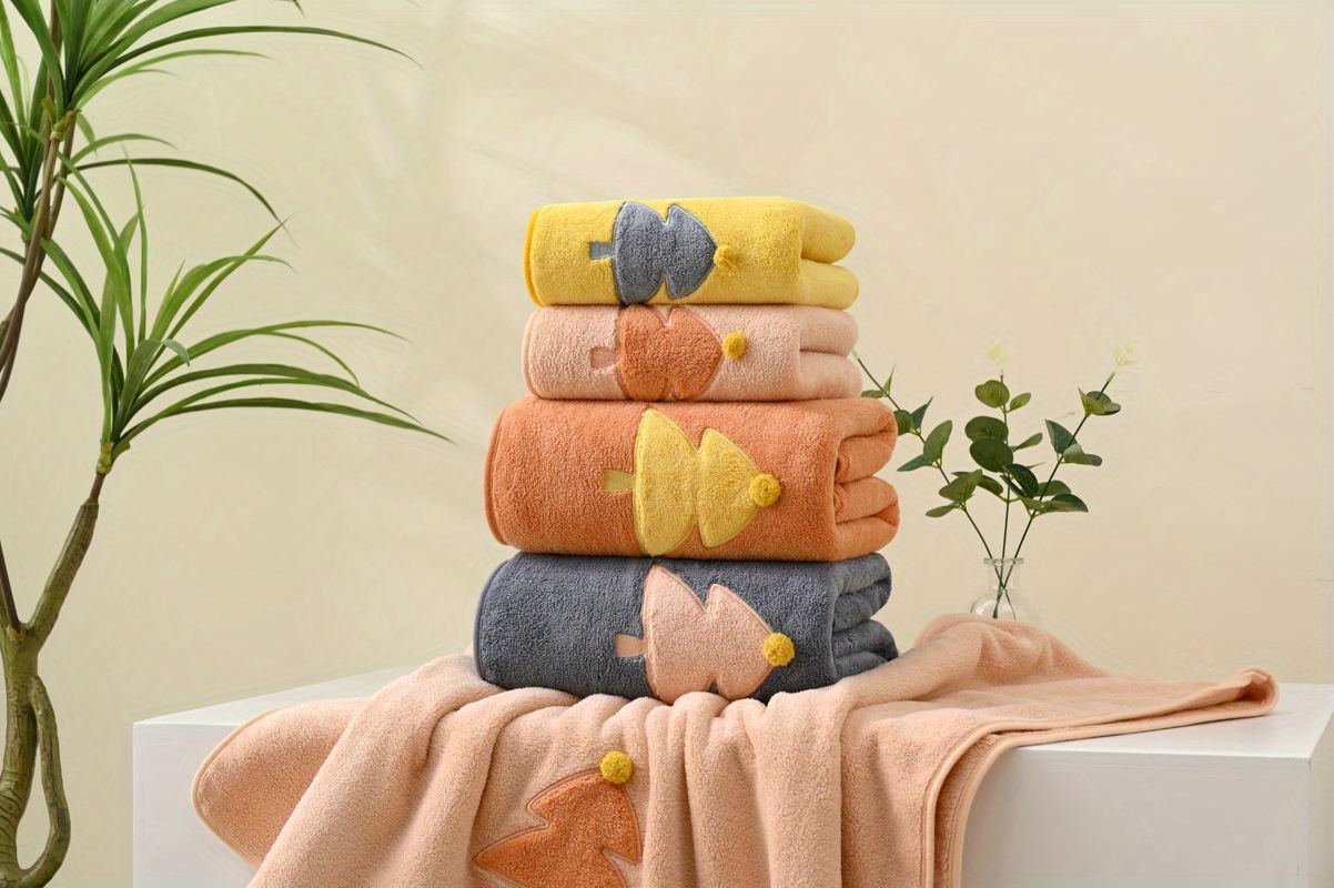 Christmas Tree Pattern Towel Set Soft Hand Towel Bath Towel - Temu