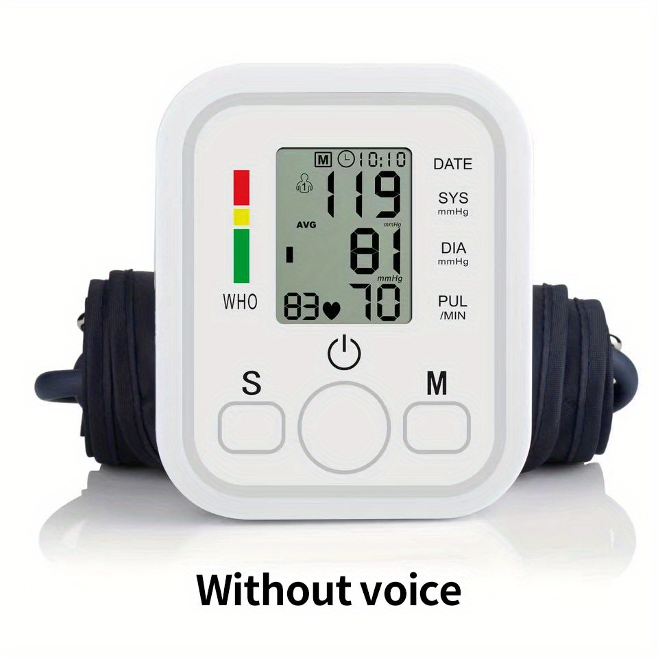 Automatic Upper Arm Blood Pressure Monitor with Cuff and LCD