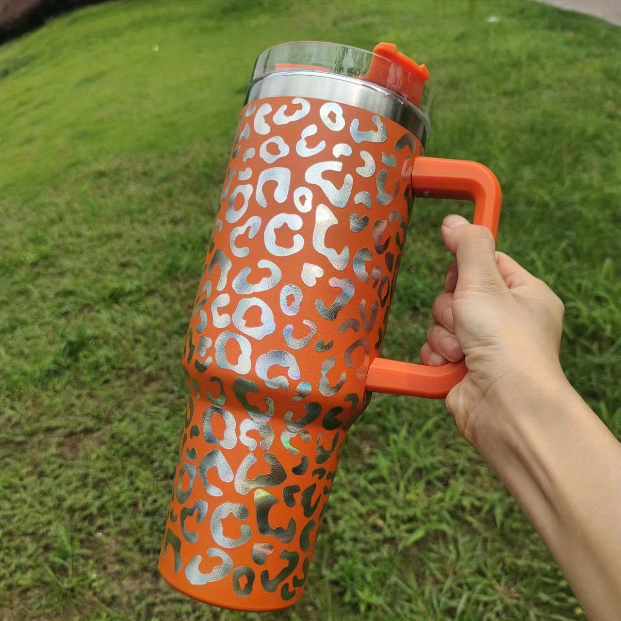 Leopard Print Tumbler With Lid, Stainless Steel Insulated Water Bottle With  Handle, Portable Drinking Cups, For Car, Home, Office, Summer Drinkware,  Travel Accessories, Birthday Gifts - Temu