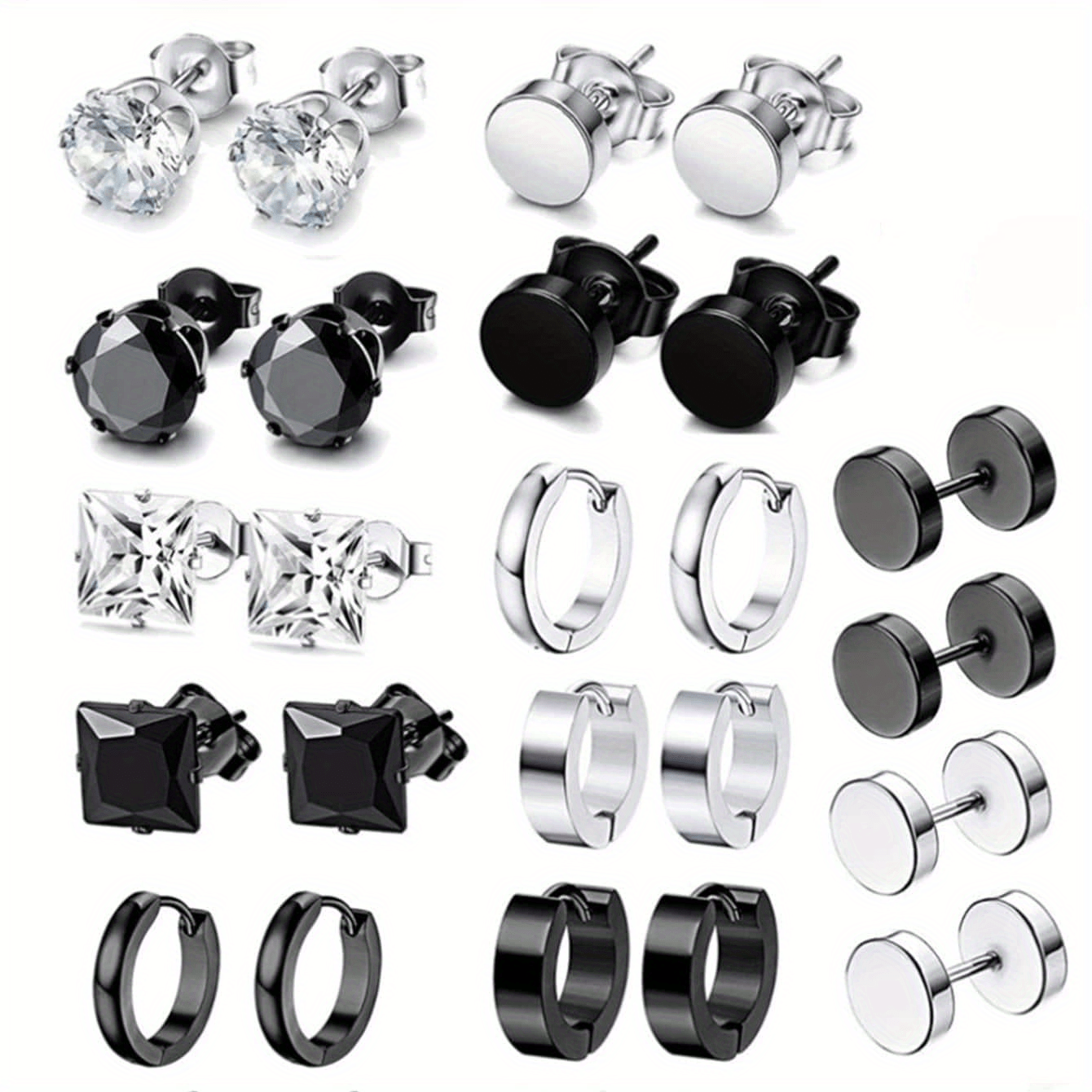 E-shop Bestseller Mode Ohrring Set Edelstahl Hip Hop Herren Ohrstecker Personalisierte Cross-Border Ohrringe