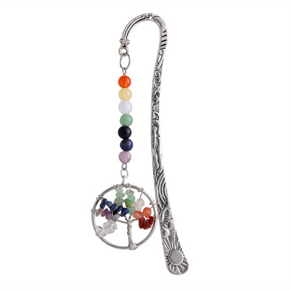 Handmade Bookmarks With Natural Pebble Crystal Tree Of Life