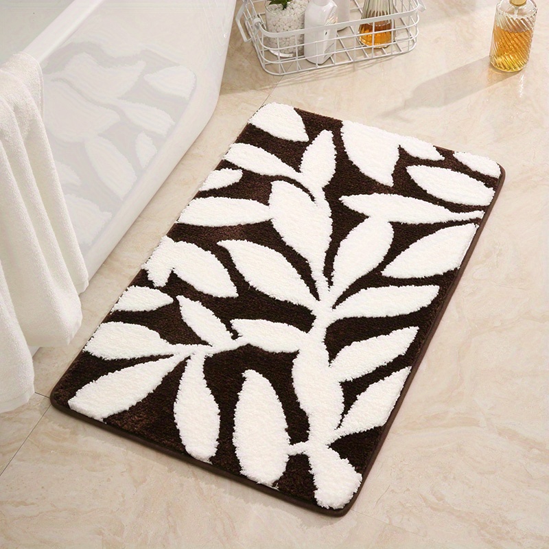 Microfiber Flocking Bath Mat Fashion Text Series Bathroom Carpet