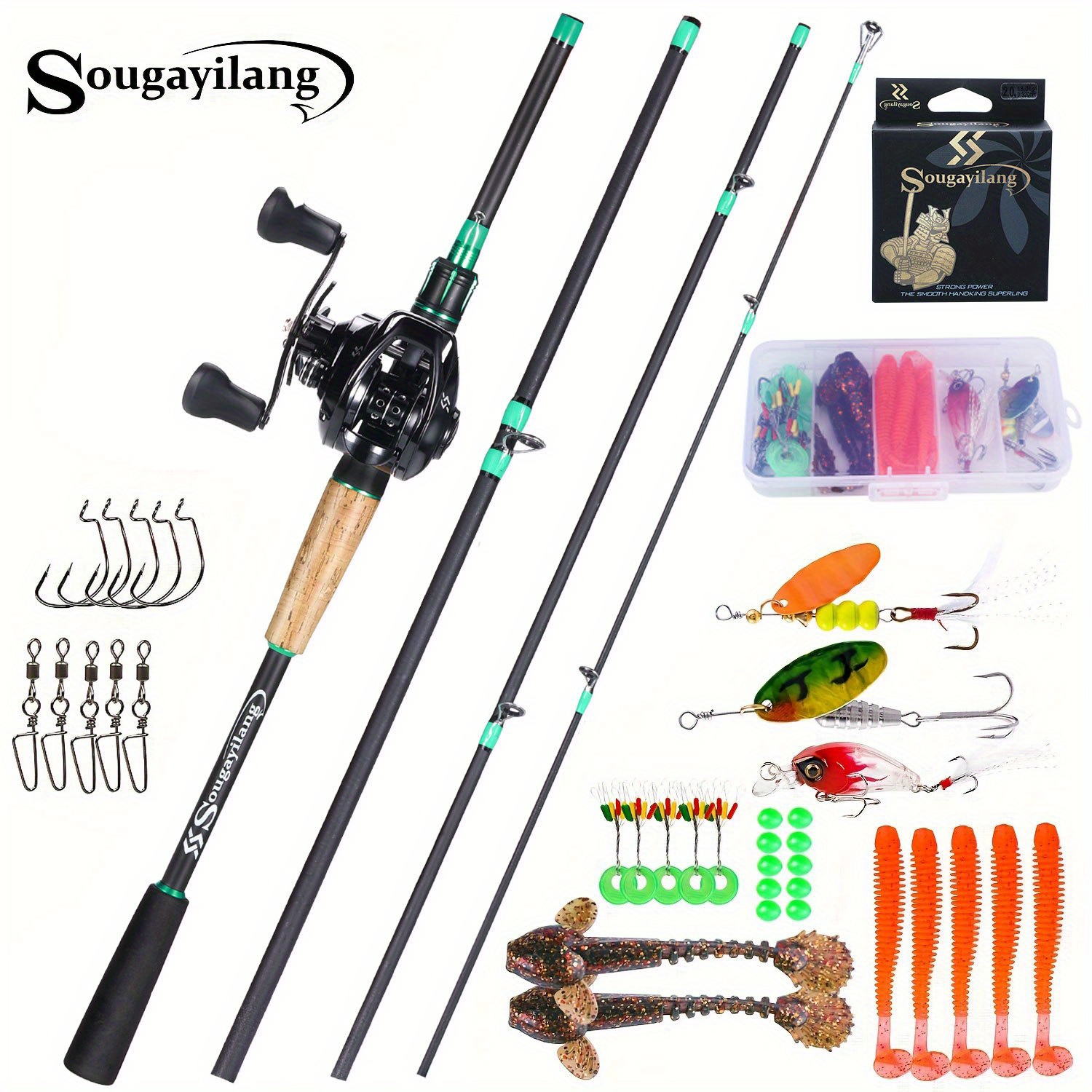 Sougayilang Fishing Rod Reel Combos Kit Include 4 Sections - Temu Malaysia