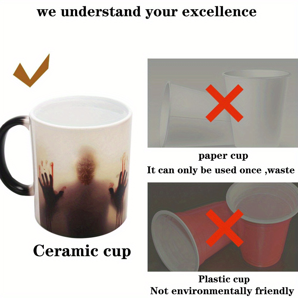 Skitongift Spooky Ceramic Novelty Coffee Mug Funny Halloween Mug Cool