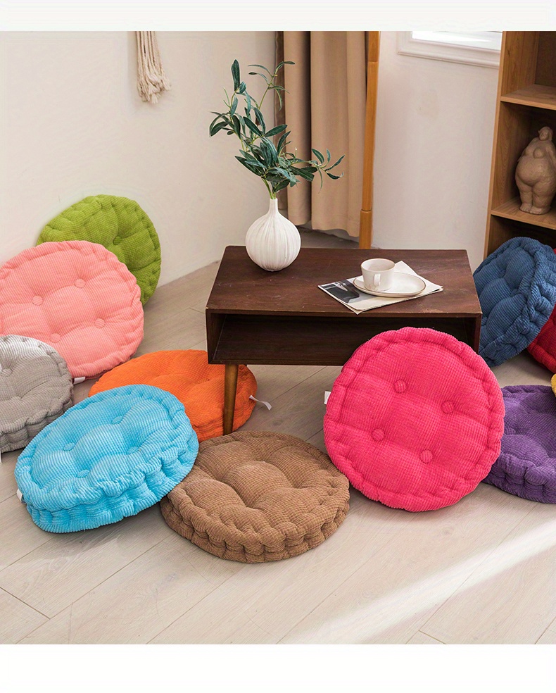 Verpert Square Thick Floor Seating Cushions,Solid Thick Tufted Cushion  Meditation Pillow for Sitting on Floor,Tatami Pad for Guests or Kids  Reading