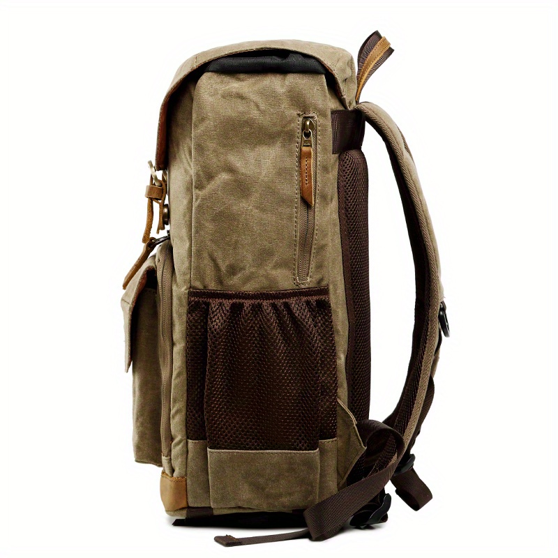 Waterproof Waxed Canvas Camera Backpack Men Women Dslr Slr - Temu Australia