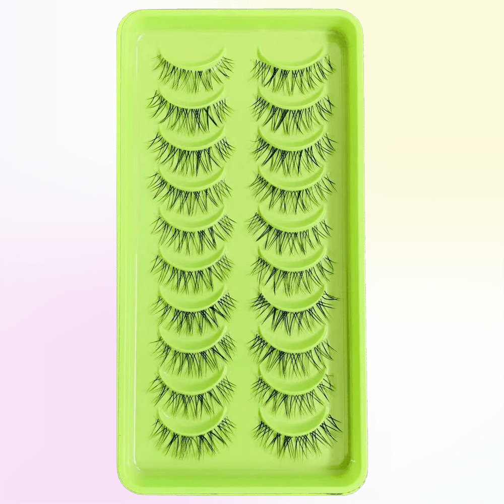 10 Pairs Natural 3D Faux Mink Short False Eyelashes