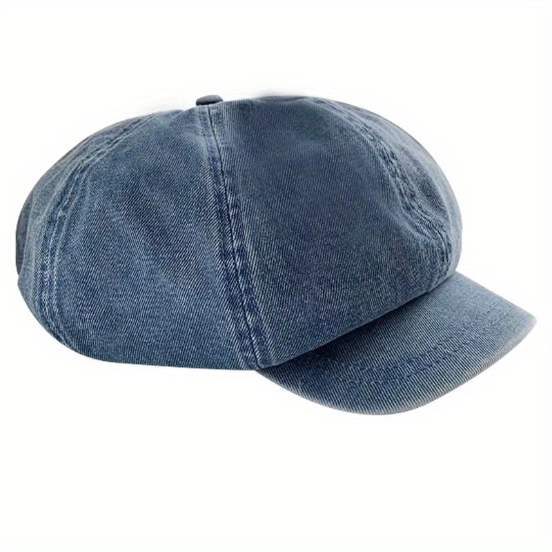 Denim Newsboy Cap Autumn Winter Large Head British Style Vintage Painter Hat